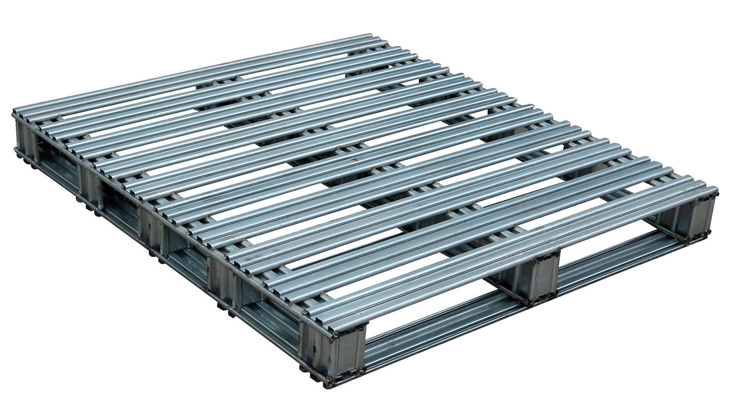 Vestil SPL-4248 Galvanized Steel Pallet 48 in. x 42 in. x 4-3/4 in. 8,000 Lb. Floor Capacity Gray