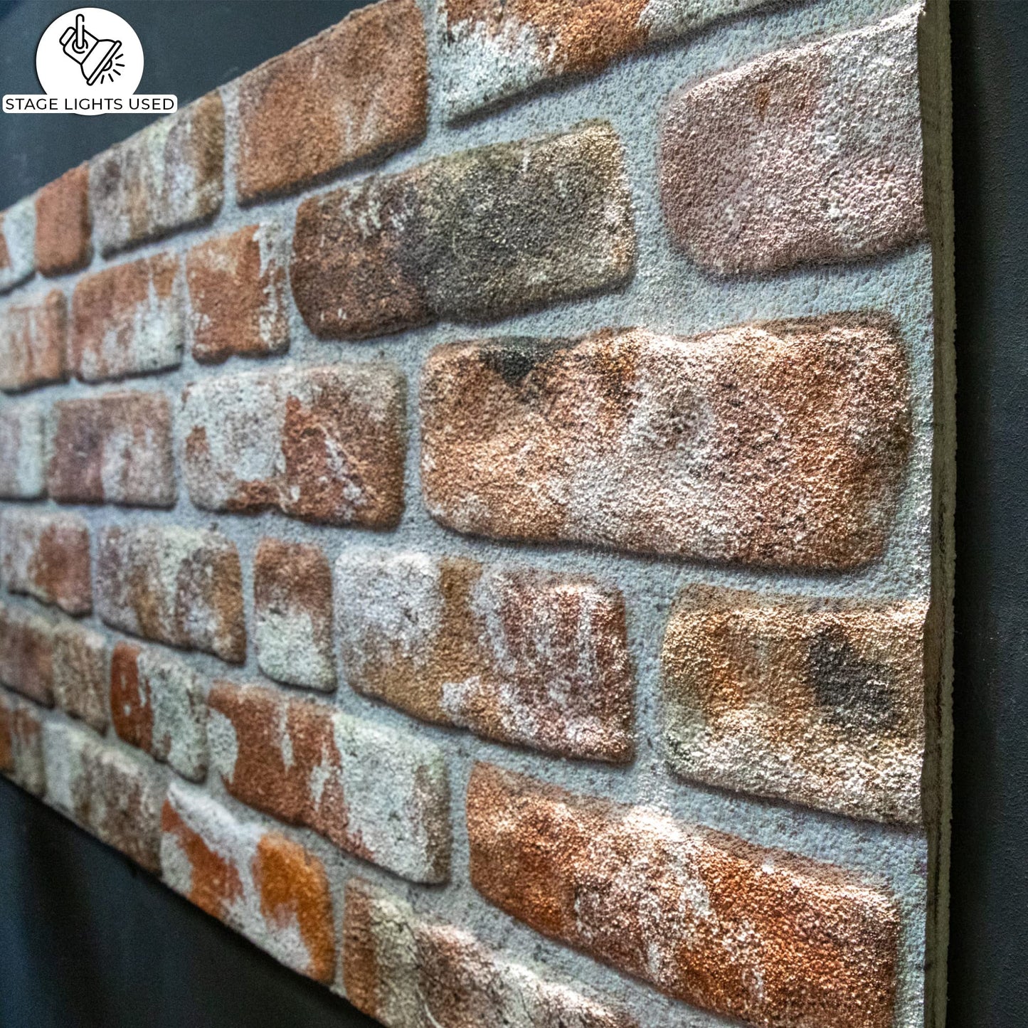 Dundee Deco 3D Wall Panels Faux Brick - Cladding, Red Grey Brown Stone Look Wall Paneling, Styrofoam Facing for Living Room, Kitchen, Bathroom, Balcony, Bedroom, Set of 5, Covers 27 sq ft