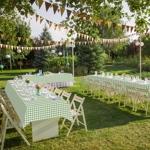12Pack Sage Green Plastic Checkered Tablecloth, Premium Decorative Disposable Sage Green Gingham Plaid Table Cloths for Parties, Rectangle Party Table Cover for Picnic Birthday Wedding, 54x108 Inch