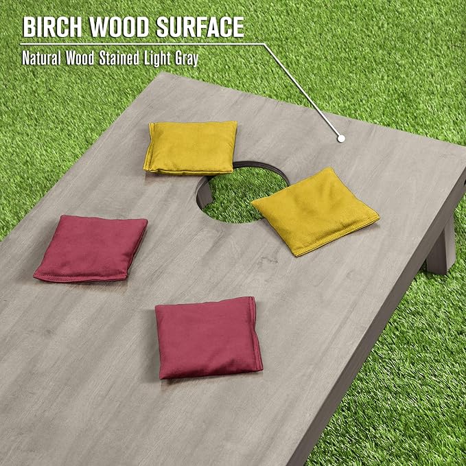 GoSports 4 ft x 2 ft Regulation Size Wooden Cornhole Boards Set - Includes Carrying Case and Bean Bags (Choose Your Colors) Over 100 Color Combinations