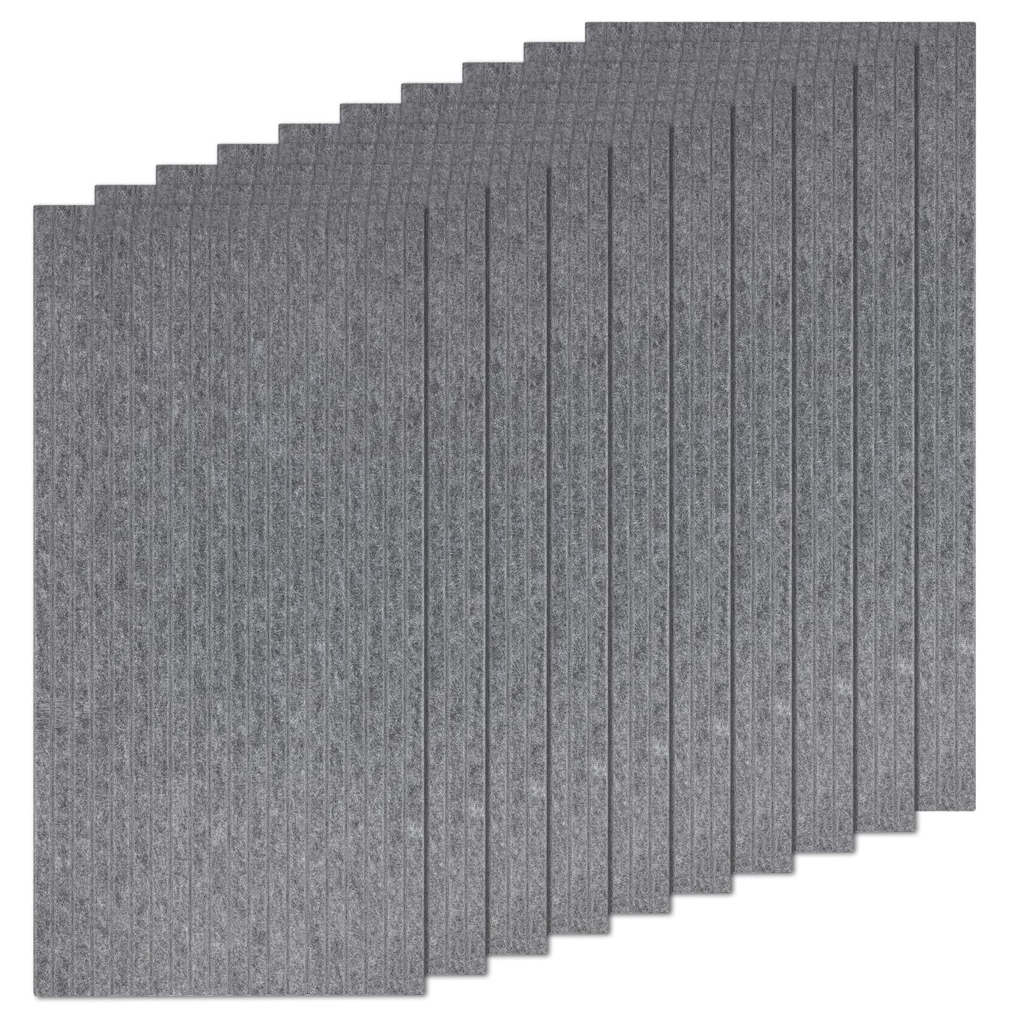 MECCANIXITY 10 Pack Acoustic Panel 47"x24"x0.4" Self Adhesive Soundproof Wall Panels Sound Absorbing Foam for Recording Room Studio Office, Dark Gray