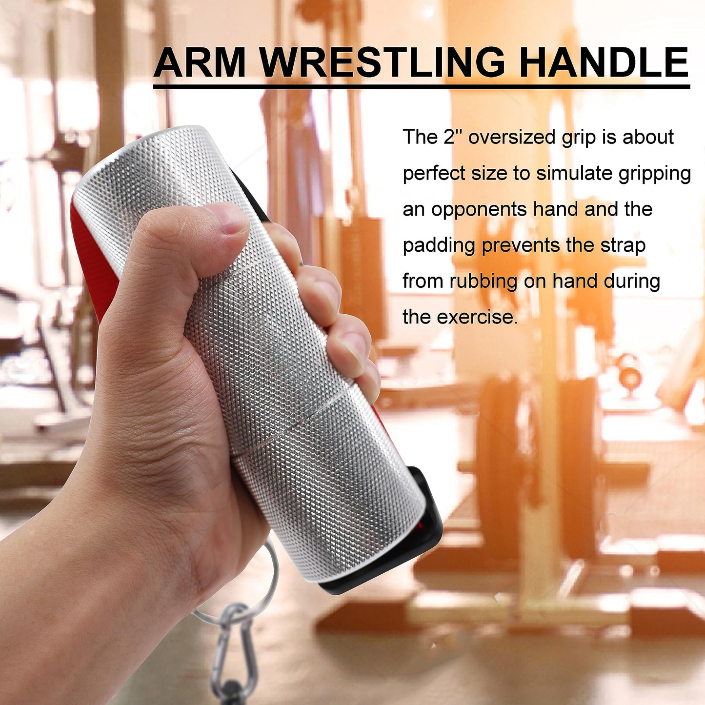 J Bryant Arm Wrestling Exercise Handle Φ2 in Grip Red - Wrist and Forearm Exerciser Pulldown Triceps Rope Workout