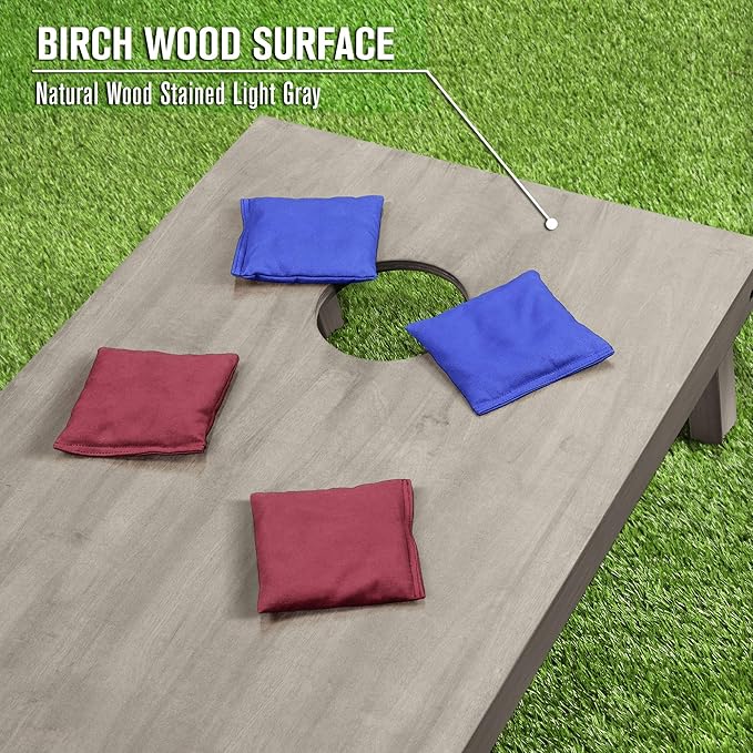 GoSports 4 ft x 2 ft Regulation Size Wooden Cornhole Boards Set - Includes Carrying Case and Bean Bags (Choose Your Colors) Over 100 Color Combinations