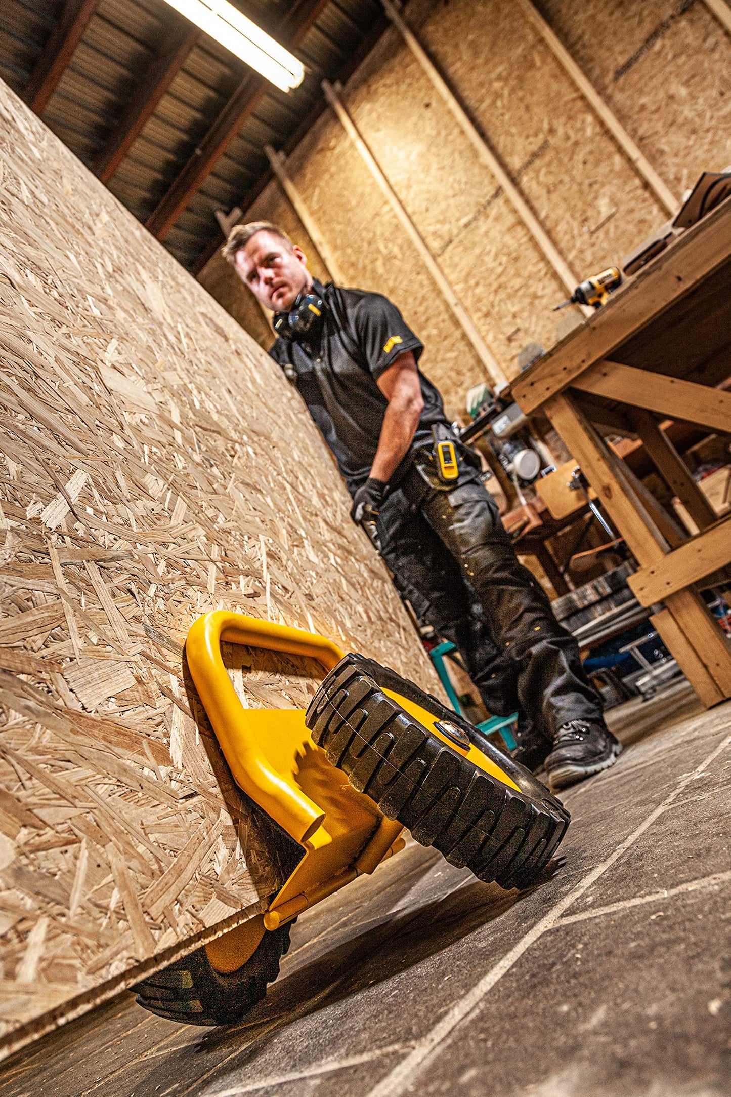 Dewalt Door Dolly Panel Mover, 1,100-Pound Weight Capacity, up to 4.7-Inches Width Capacity, 12-Inch No-Flat Wheels, Move Sheetrock, Plywood, OSB, Doors and More (DXWT-PS200)