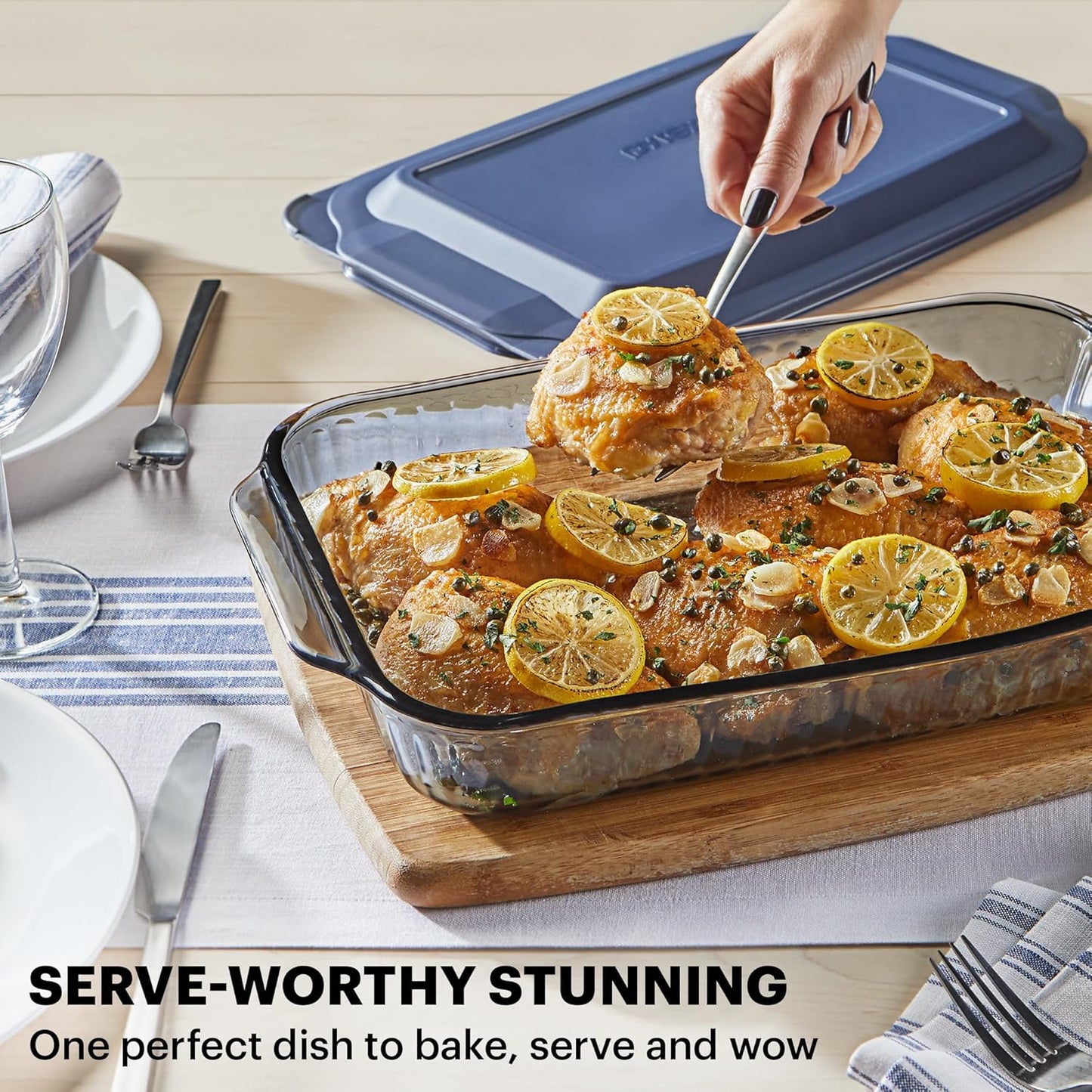 Pyrex Colors Tinted Glass Baking Dish - 9x13 Oblong Bakeware with BPA-Free Lid | Dishwasher & Microwave Safe