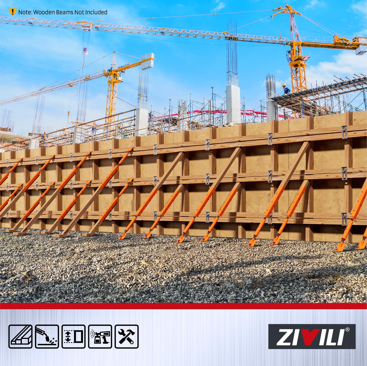 ZiViLi Adjustable Wall Turnbuckle Tensioner (Adjustable Length: 33.2"-40"), Heavy Duty Stainless Steel Concrete Wall Brace with Flat Plate 8Pack