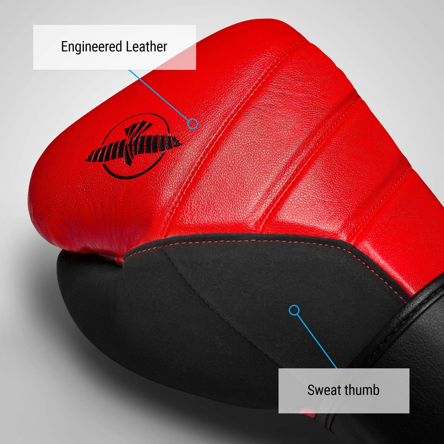 Hayabusa T3 Boxing Gloves for Men and Women Wrist and Knuckle Protection, Dual-X Hook and Loop Closure, Splinted Wrist Support, 5 Layer Foam Knuckle Padding - Red/Black, 18 oz