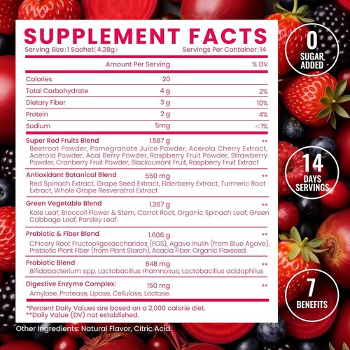 Newellme Balance Master Organic Raw Beet Root Powder - Superfood for Heart Health & Energy | 42 Sugar-Free Stick Packs