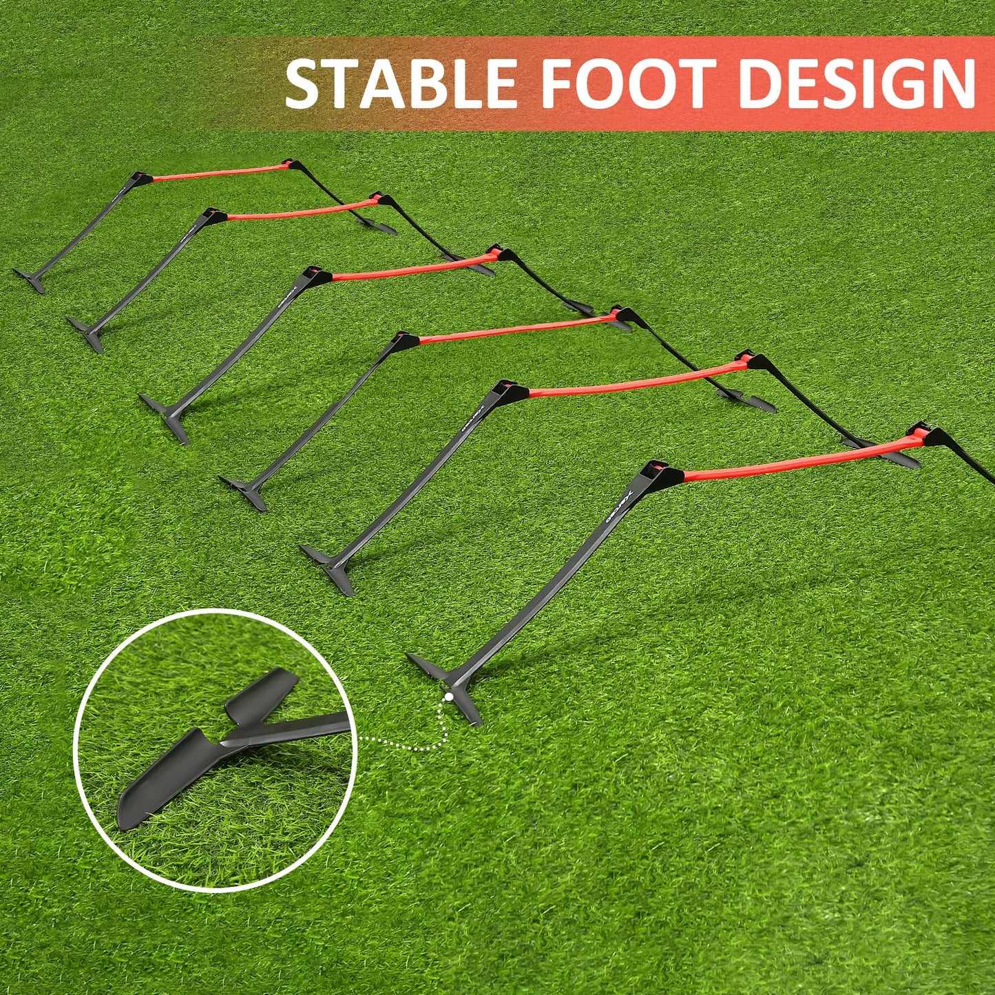 Xerceo Premium Adjustable and Collapsible Hurdle and Agility Ladder Set for Athletes, Super Portable and Lightweight, with Carrying Bag