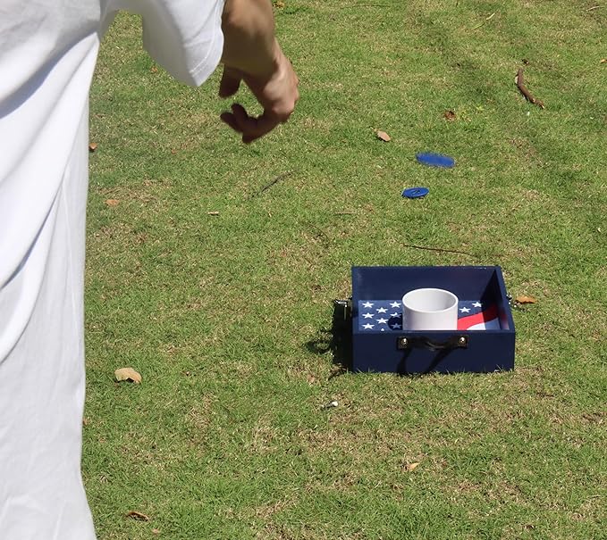 Washer Toss Games Wooden No MDF Includes 8 Washers Reinforced PVC Tube Perfect for Yard Outdoor Games