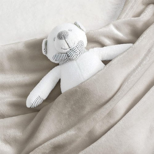 Bedsure GentleSoft Fleece Blanket - Cozy & Cute Throw for Kids | 43x55 Inches, Linen