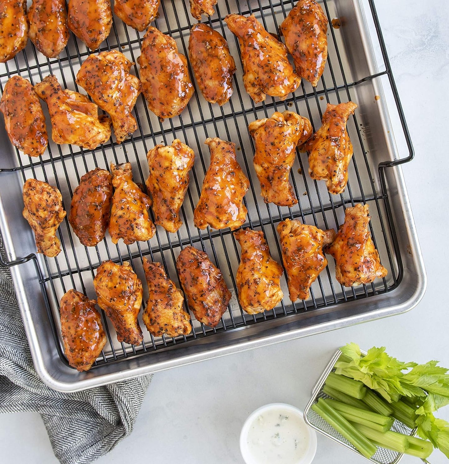 Nordic Ware Extra Large Baking Tray - Crisping Rack for Perfectly Cooked Meals | Silver Finish