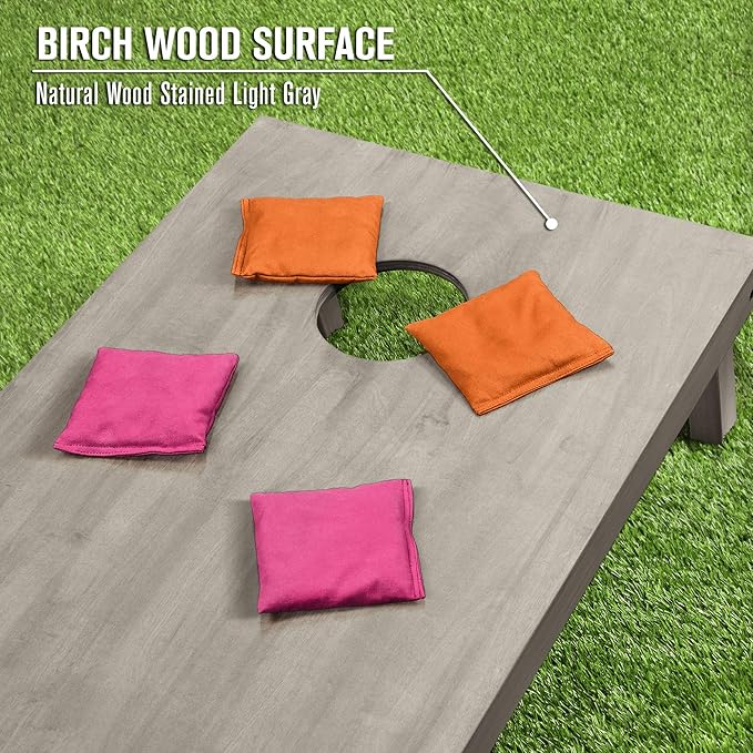 GoSports 4 ft x 2 ft Regulation Size Wooden Cornhole Boards Set - Includes Carrying Case and Bean Bags (Choose Your Colors) Over 100 Color Combinations