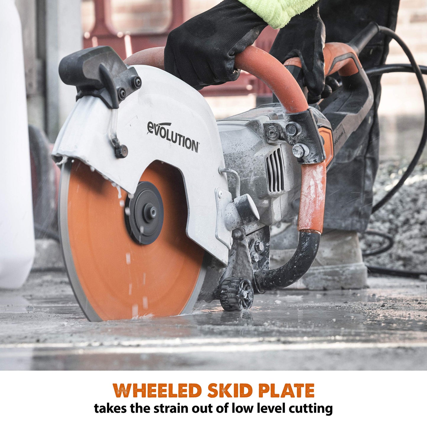 Evolution R12DCT 12 Inch Concrete Saw with Water Fed Dust Suppression (Aka Angle Grinder, Cut Off Saw, Masonry) Electric, No Gas, 4-1/2" Cut - Incl Premium Diamond Blade (Formerly R300DCT+)