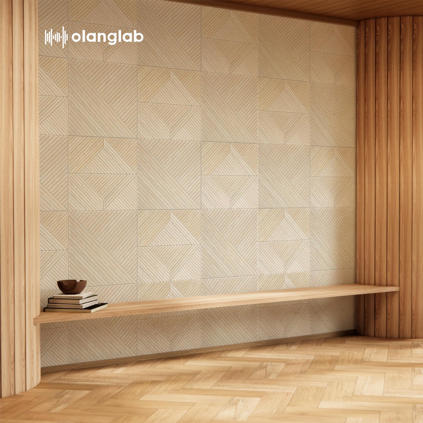 Olanglab Peel and Stick Wall Panels 6 Pack, 23.6" x 23.6" Acoustic Panels Sound Absorbing, Decorative Acoustic Wall Panels for Home Studio and Office, Light Natural Oak Pattern, Style C