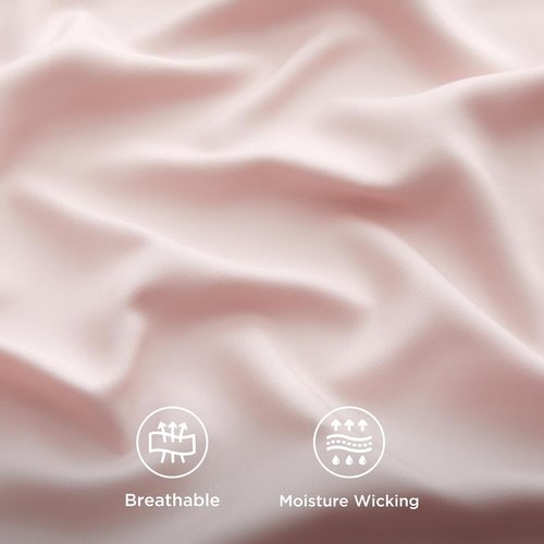 Bedsure Cooling Bed Sheets - Breathable Rayon from Bamboo | Soft & Silky Full Size, Deep Pocket Up to 16 Inches, Pink