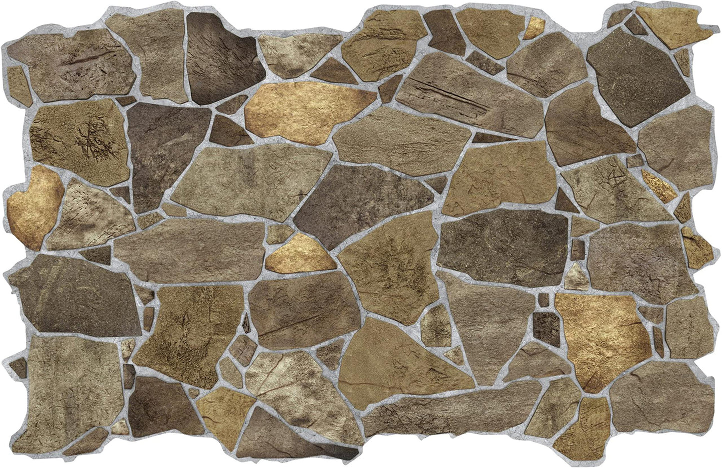 Dundee Deco 3D Wall Panels Faux Stone PVC Brown, 3.2 ft X 2.1 ft (98cm X 63cm), Pack of 5, Interior Design Wall Paneling Decor, Total Coverage 33.5 sq. ft. (3.1 sq. m)