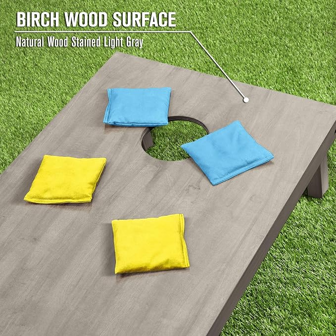 GoSports 4 ft x 2 ft Regulation Size Wooden Cornhole Boards Set - Includes Carrying Case and Bean Bags (Choose Your Colors) Over 100 Color Combinations