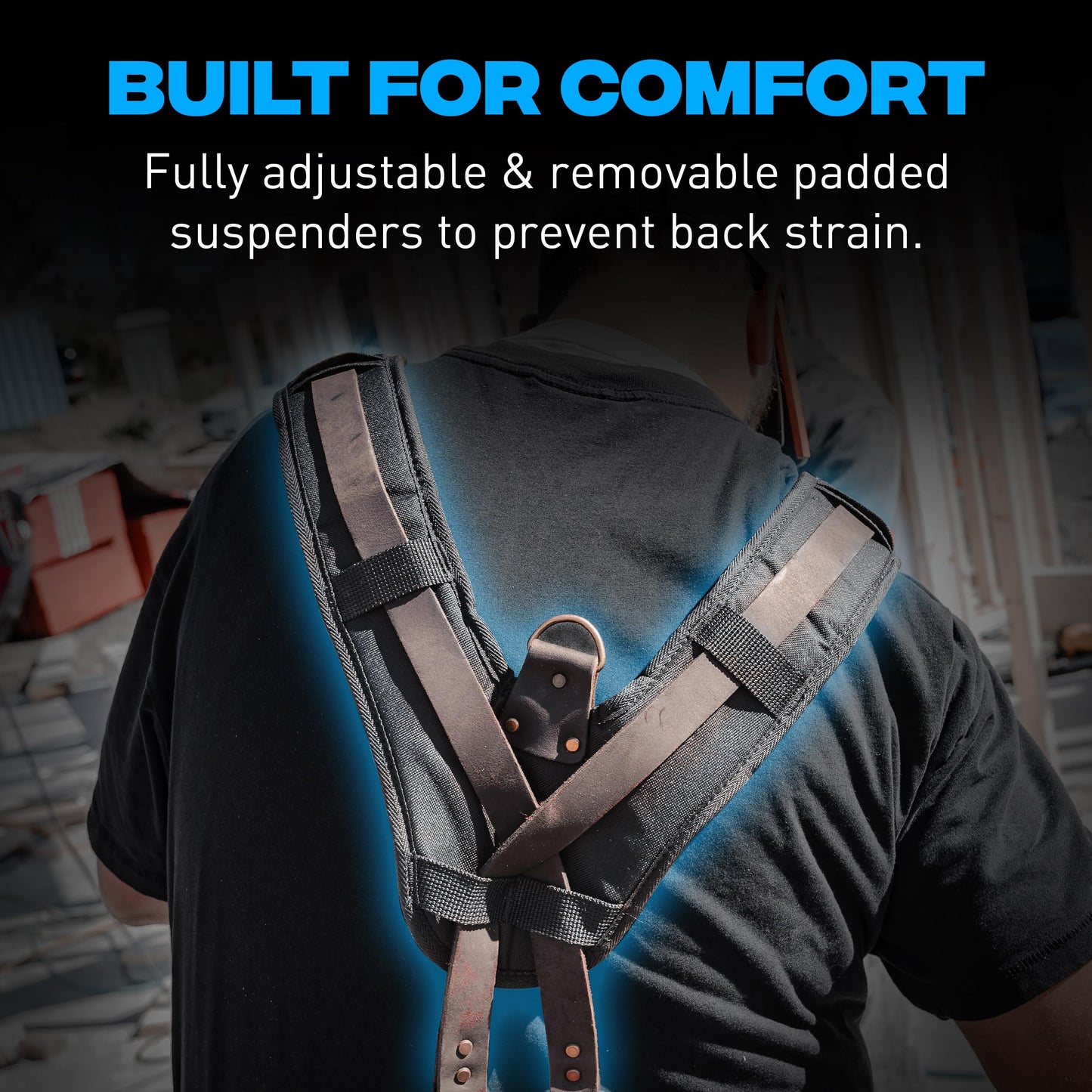 OX Pro Construction Tool Belt with Suspenders - 22-Pocket Leather Tool Belt Pouches - (XL) Made of Oil-Tanned Leather with Double-Stitching Morrales De Construccion