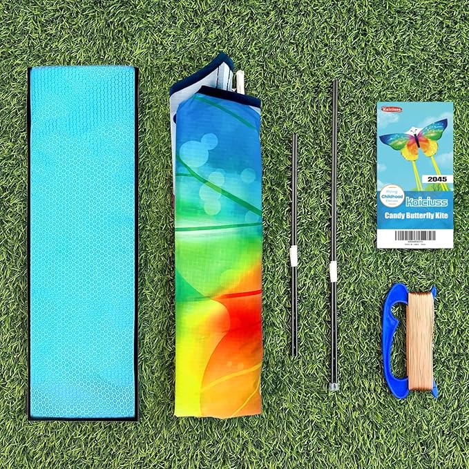 Butterfly Kites for Kids and Adults Easy to Fly, Single Line Beach Kite for Boys & Girls, 55’’ x 28’’ Butterfly for Teens Comes with 300 FT String Handle