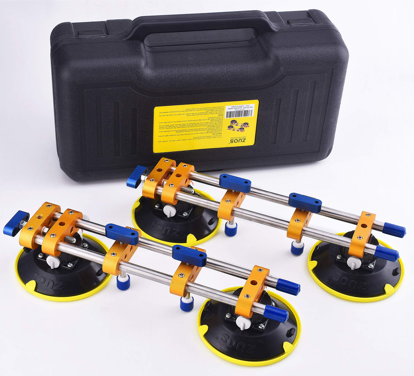 ZUOS A Pairs of Seamless seam Setter with 6" Suction Cups for Seam Joining & Leveling/Professional Countertop, granite， Stone, Marble Slab Installation. (double pole 2 PCS)
