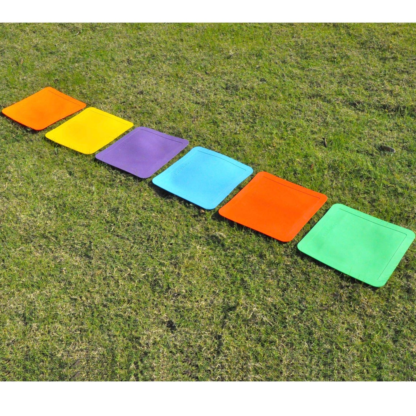 Eco Walker 12inch Flat Square Spot Marker Multi-Color Exercise Kids Floor Playmat