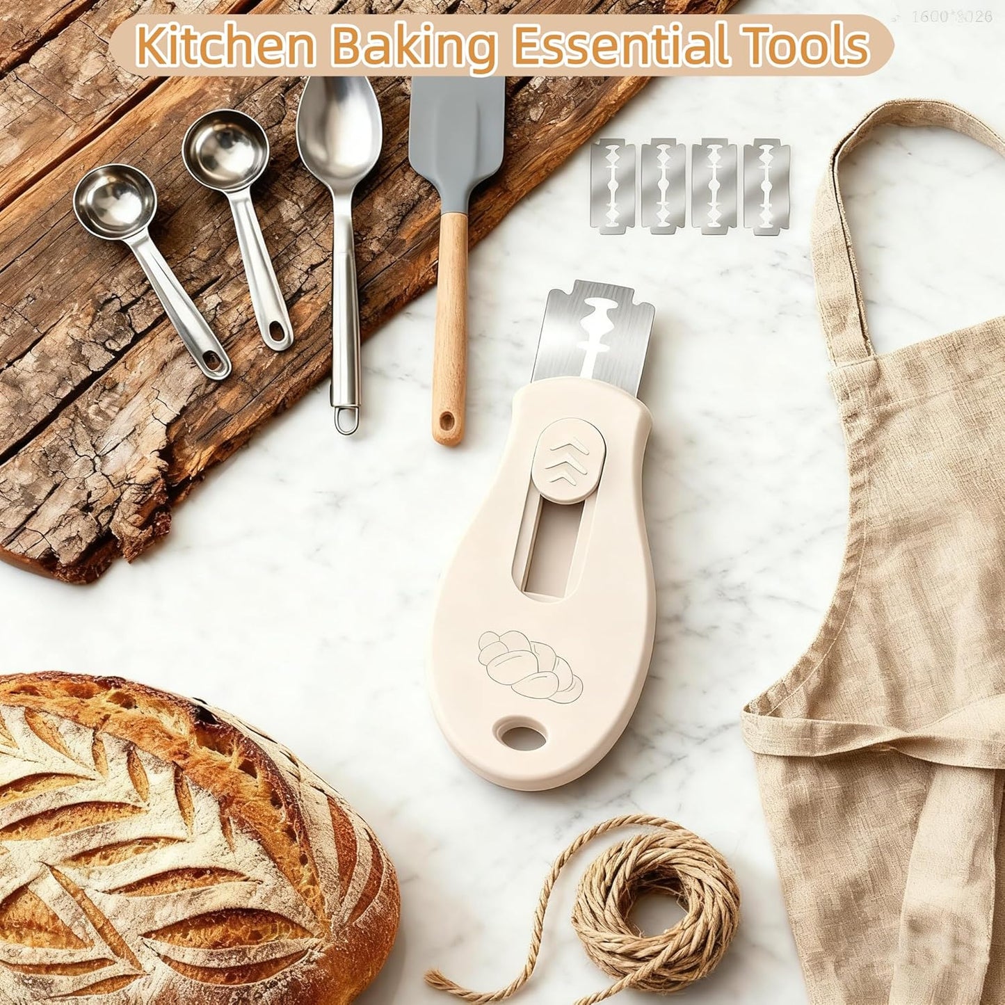Skiennix Bread Lame | Sourdough Scoring Tool with Extractable Magnetic Design | Includes 5 Razor Blades - Beige & Red
