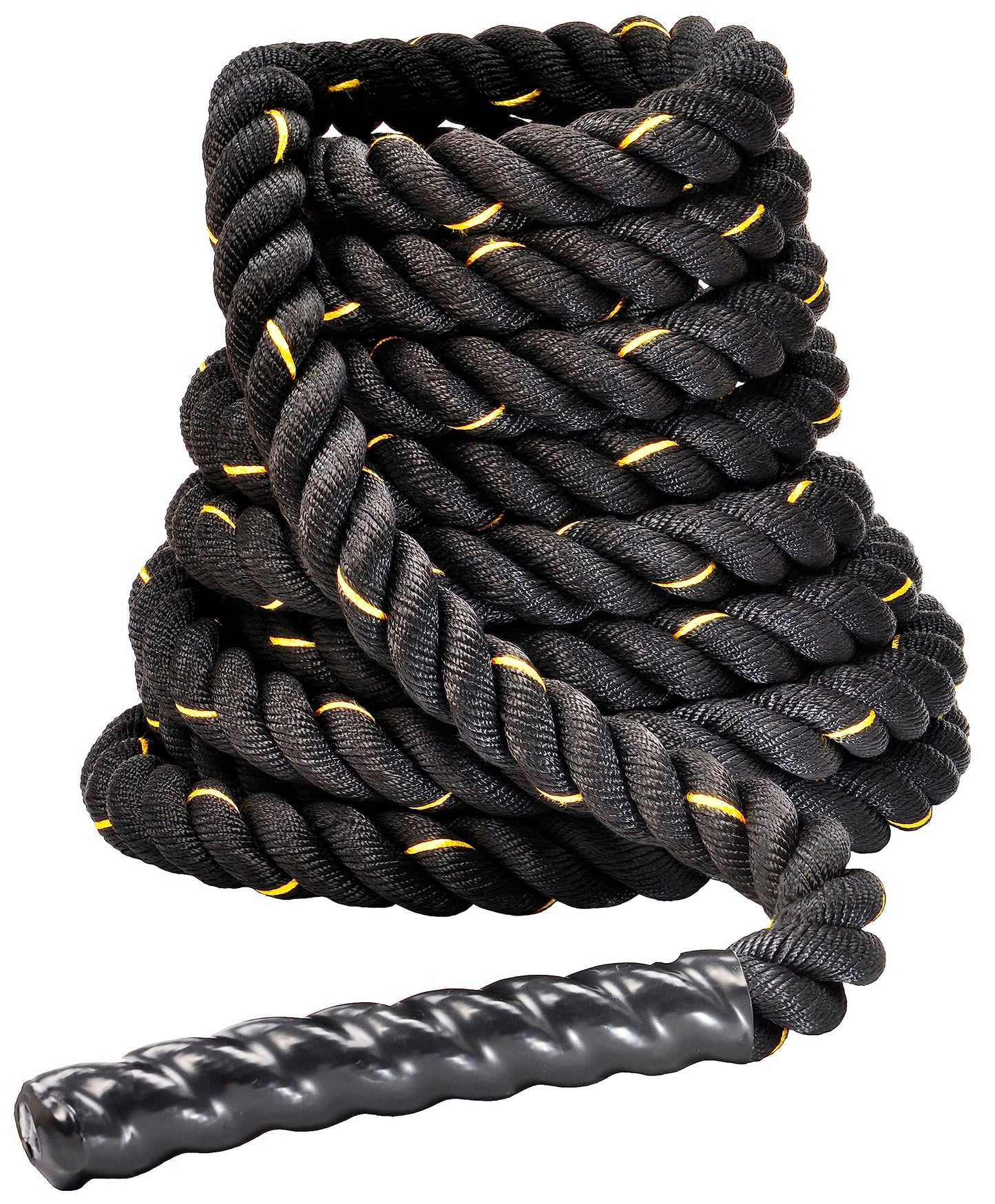 Fitvids Battle Rope 1.5Inch 2 Inch Diameter Poly Dacron 30 FT – 40 FT – 1.5-Inch, 30FT – Black