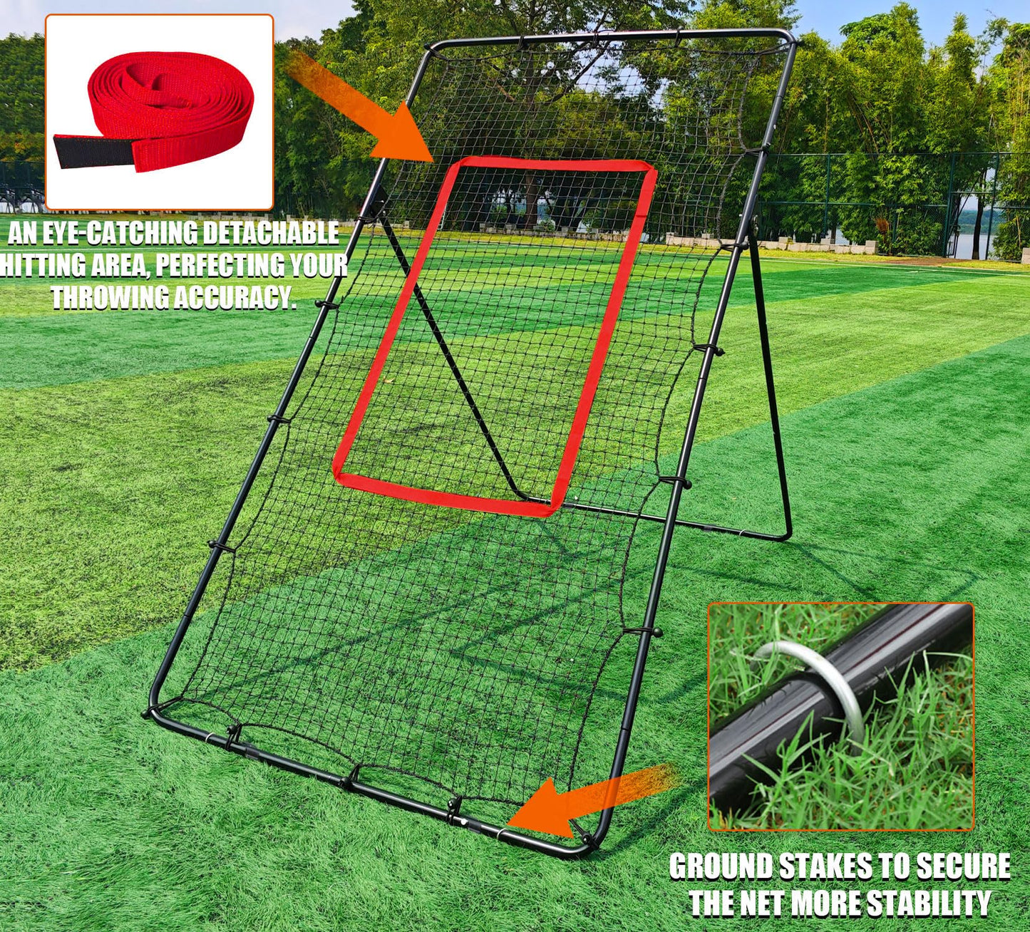 Adjustable Volleyball Rebounder Net 4x7ft, Bounce Back Practice Equipment for Practicing Volleying, Bumping, Spiking-with Volleyball&Bag