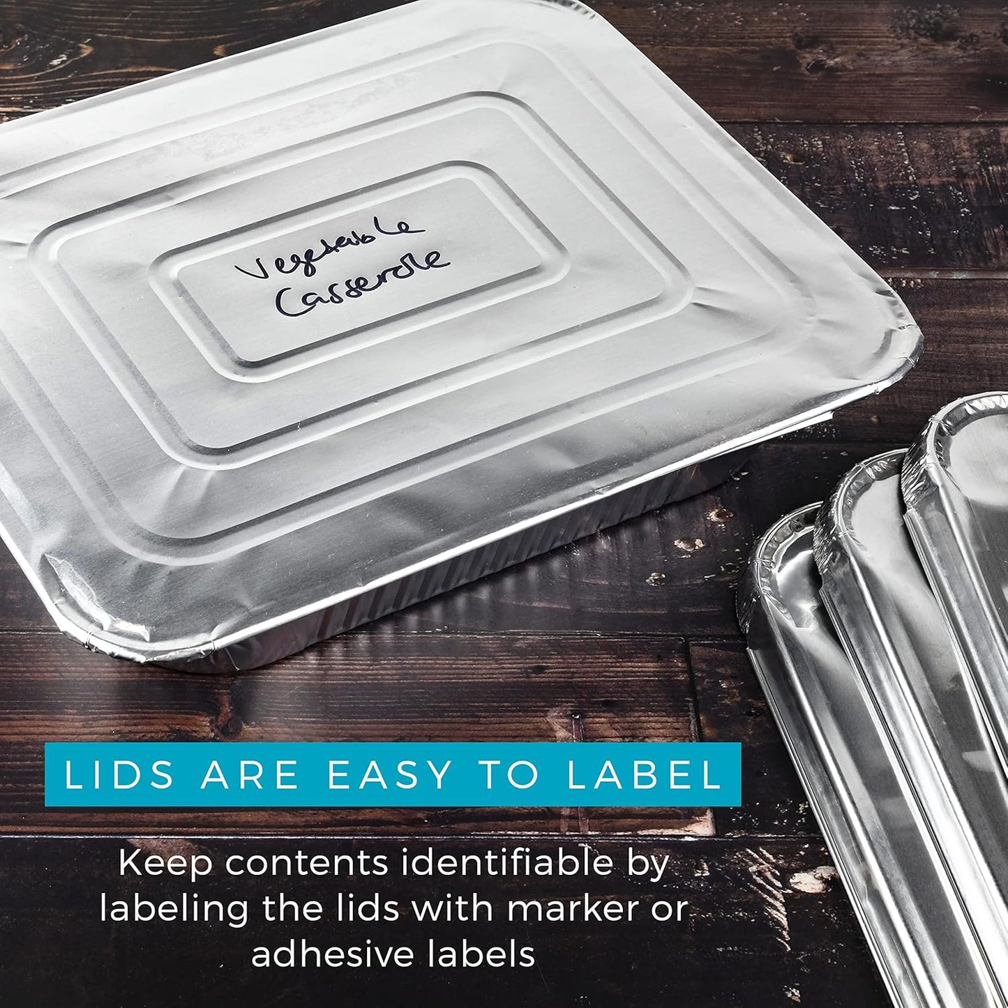 NYHI 9x13 Aluminum Pans With Lids - Disposable Foil Catering Trays for Baking & Roasting | 10 Pack