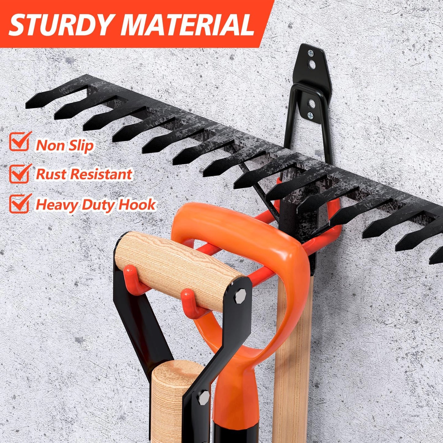 MIKRUI 30 Pack Heavy Duty Garage Hooks,Solid Steel Wall Mount Hangers,with Anti-Slip Coating,for Hanging and Organising Ladder,Bike,Ropes,Broom,Garden,Yard and Power Tools