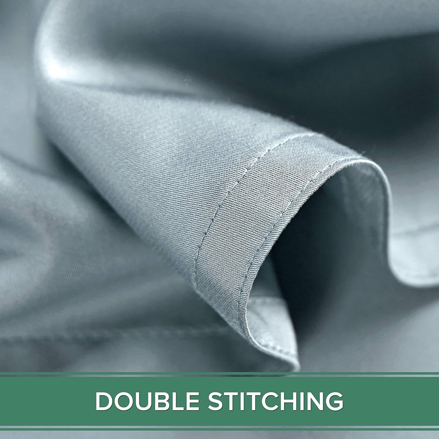 Pure Bamboo Queen Sheets - Luxuriously Soft 100% Organic Viscose Bed Sheet Set | Cooling & Durable (Queen, Sterling Blue)