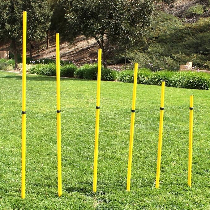 BlueDot Trading Soccer Agility Poles | Telescopic, Fixed & Collapsible Options (4, 6, 8 Piece Sets) Speed Training Poles for Agility Drills, Outdoor Games, Football & Sport Training Equipment