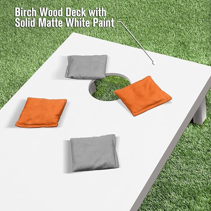 GoSports 4 ft x 2 ft Regulation Size Wooden Cornhole Boards Set - Includes Carrying Case and Over 100 Optional Bean Bag Colors