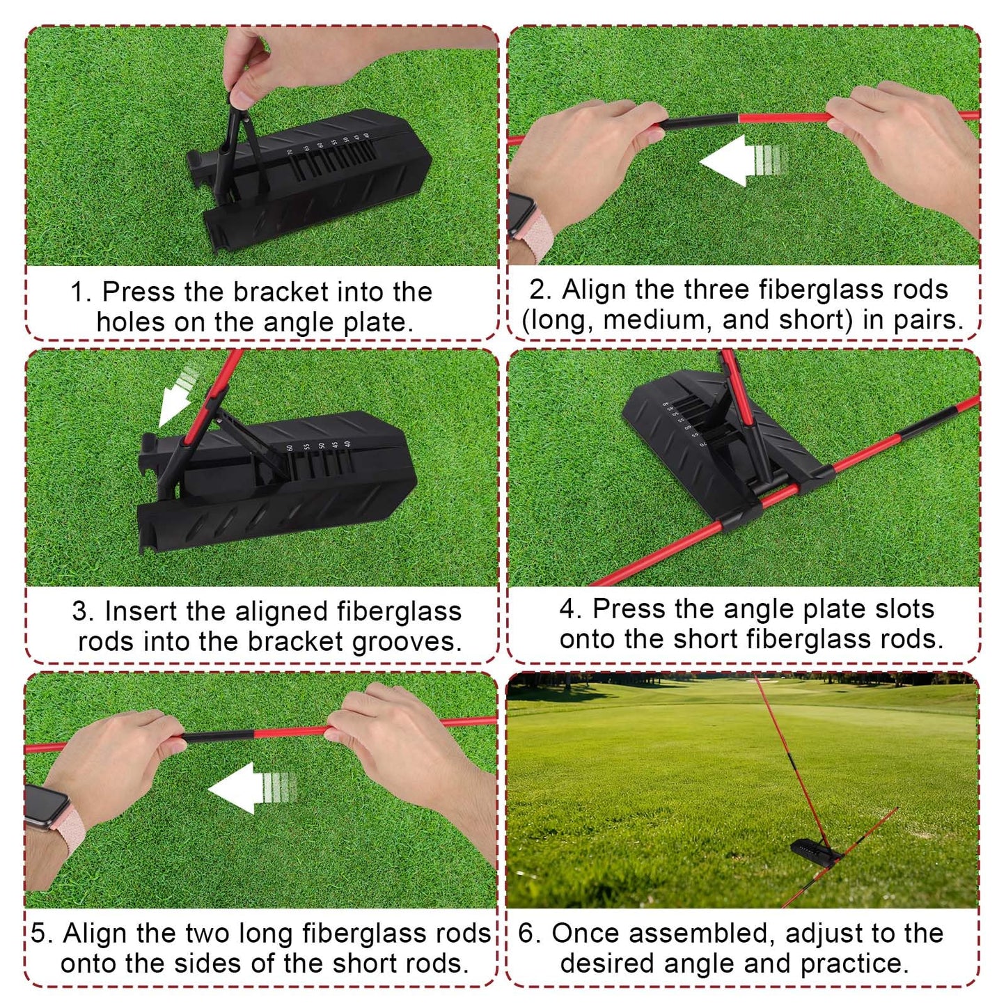 Pro Golf Alignment Sticks Holder, Golf Swing Plane & Path Training Aid Posture Alignment Trainer Equipment for Beginners Enthusiasts & Golfers Practice of All Ages