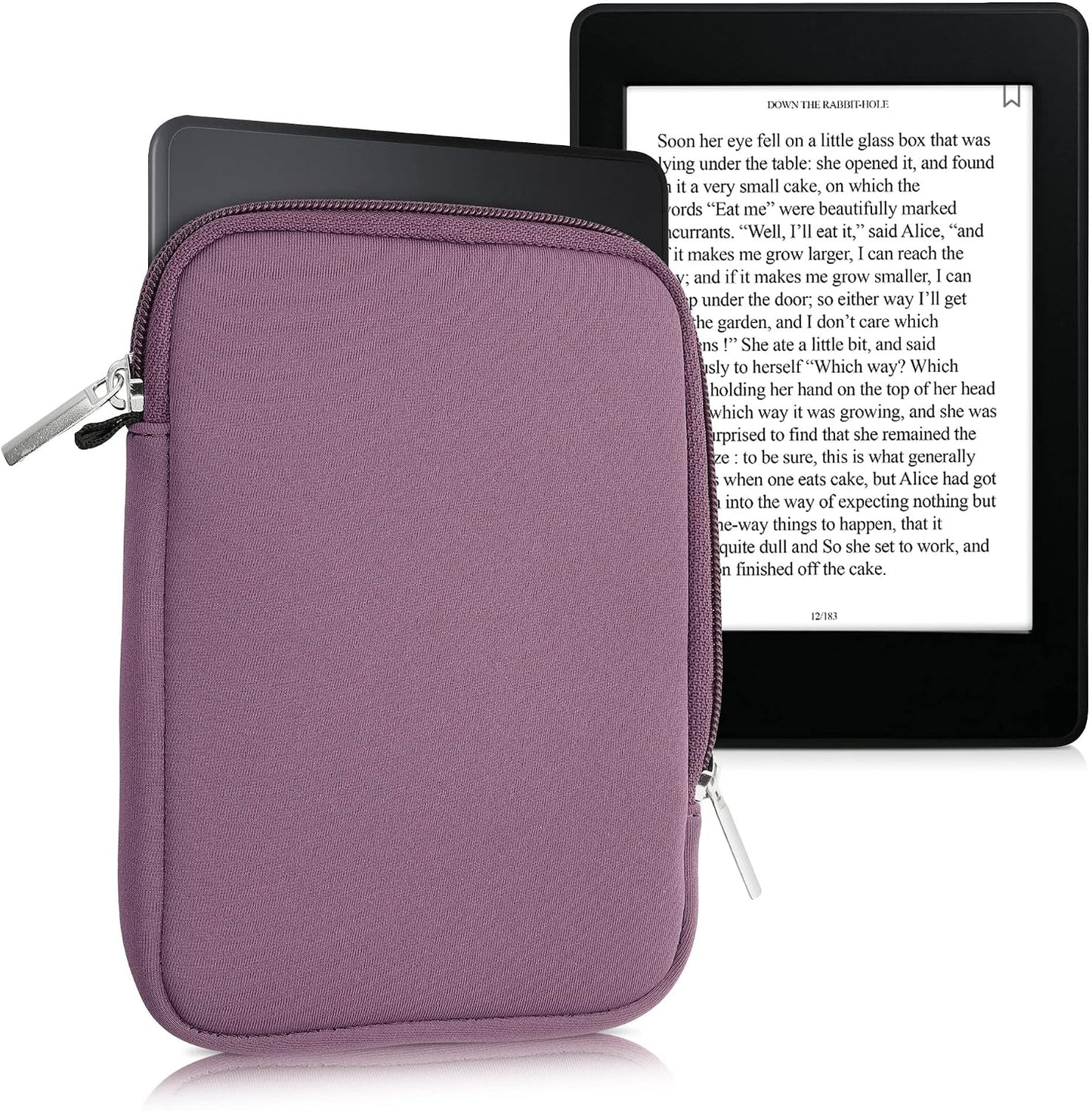 kwmobile 6" Neoprene e-Reader Pouch Size eReader - Universal eBook Sleeve Case with Zipper - Lavender