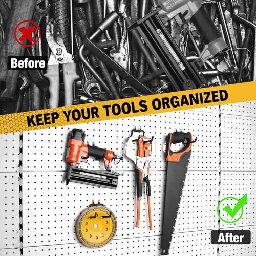 ELEAD 4-Piece Pegboard Hooks - Durable Organizer Accessories for 1/4" Pegboard | Ideal for Garage & Kitchen