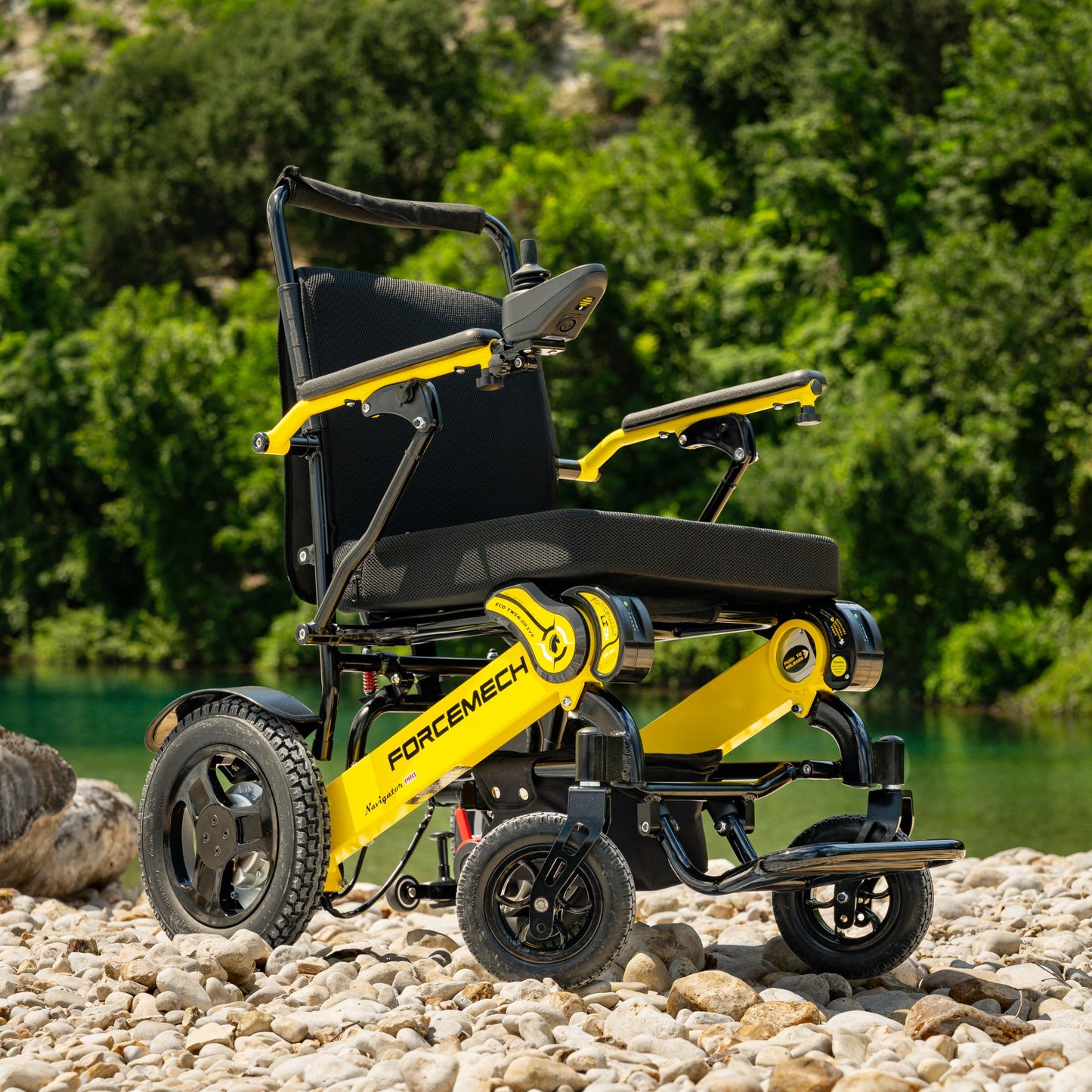 Forcemech All Terrain Electric Wheelchairs for Adults Lightweight Foldable 2026 New Model Navigator Pro - Power Motorized Wheelchair Airline Approved 18 Miles, Electric Wheelchair 400 Lbs Capacity
