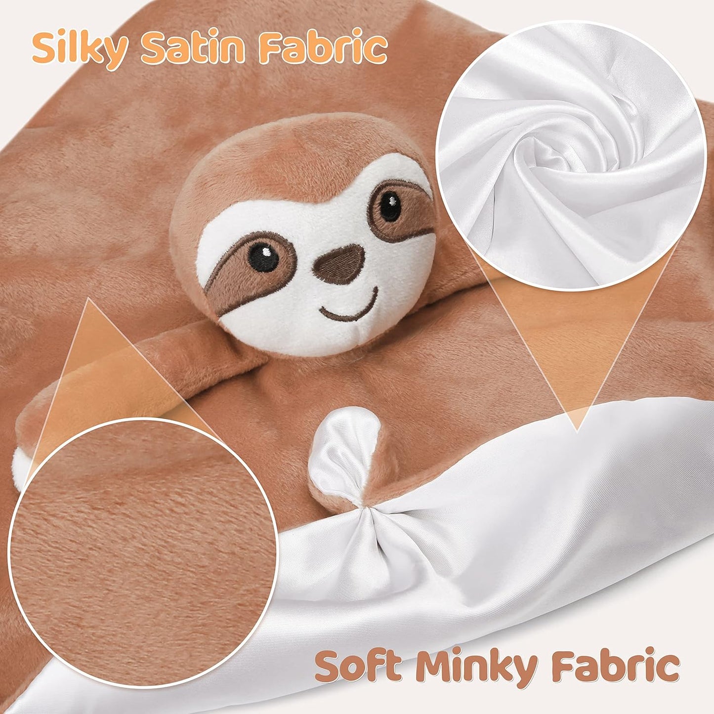 Pro Goleem Sloth Security Blanket - Soft Lovey for Babies | 14-Inch Snuggle Toy & Gift