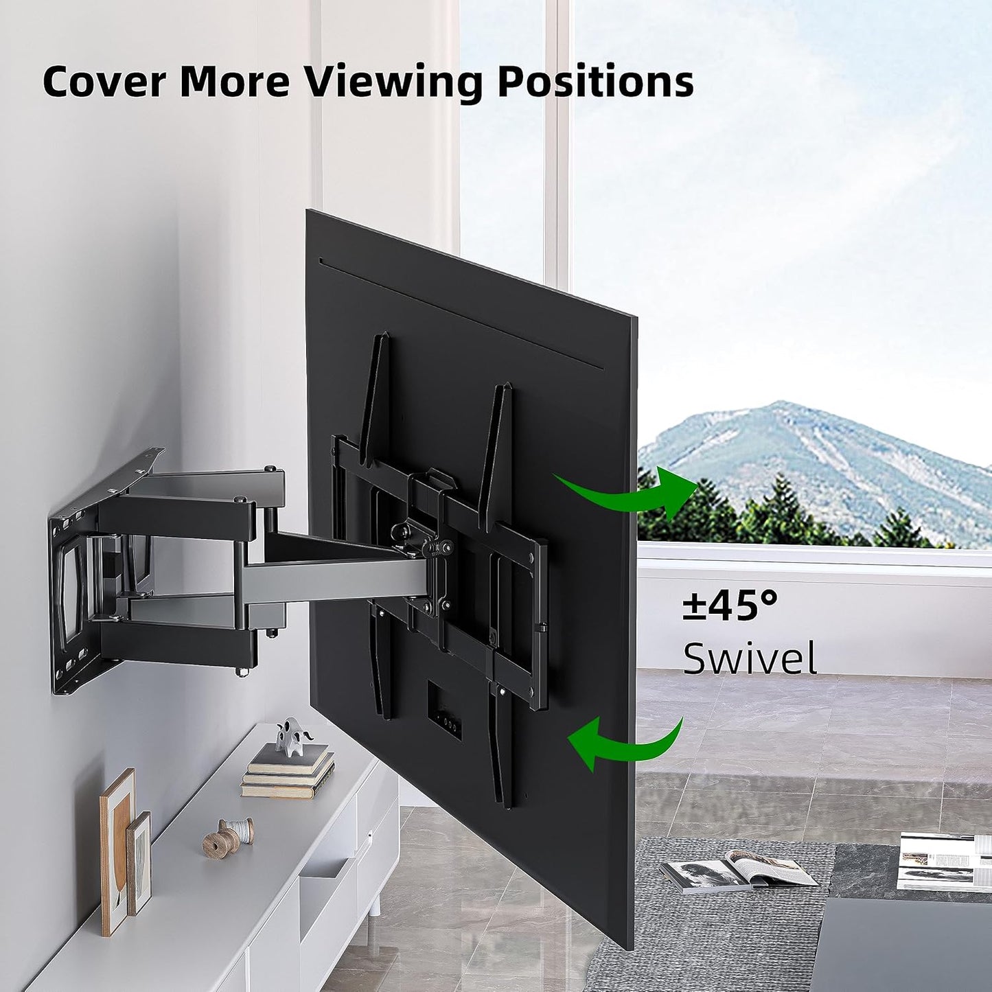 USX MOUNT Full Motion TV Wall Mount - Swivel & Tilt Bracket for 37"-84" TVs | Max VESA 600x400mm, 120 lbs Capacity