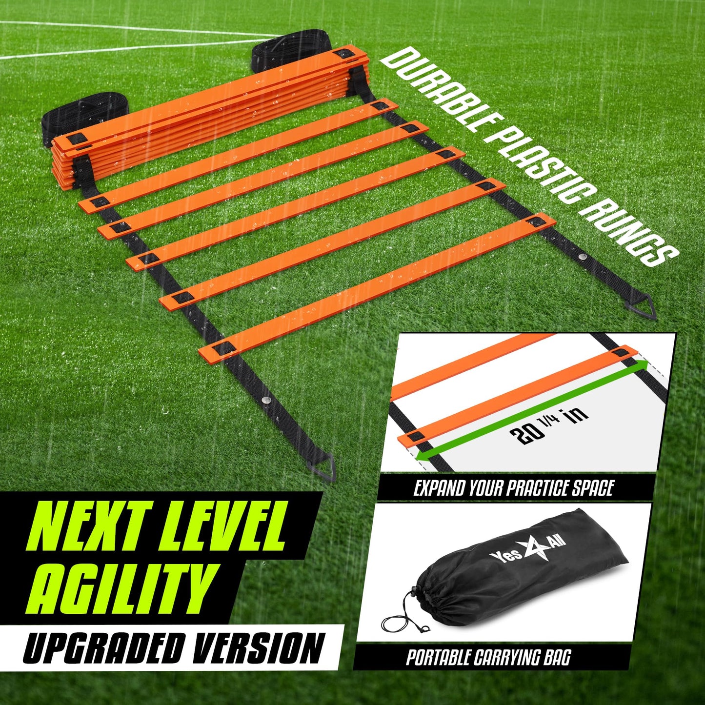 YES4ALL Agility Ladder - 8 rungs - Orange