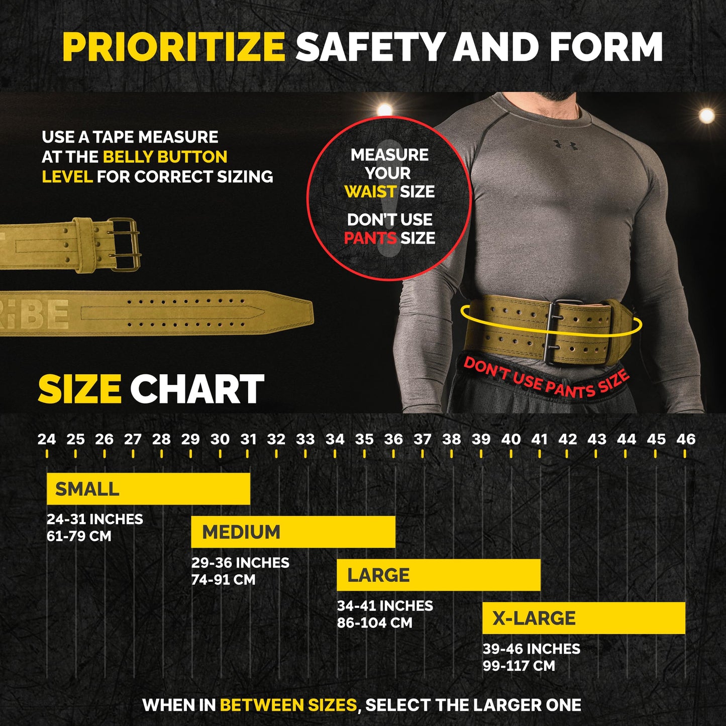 Tribe Lifting 5mm Premium Weight Lifting Belt - 100% Genuine Leather - Comfortable Squat & Deadlift Belt - Workout Belt for Men & Women (Green, Medium)