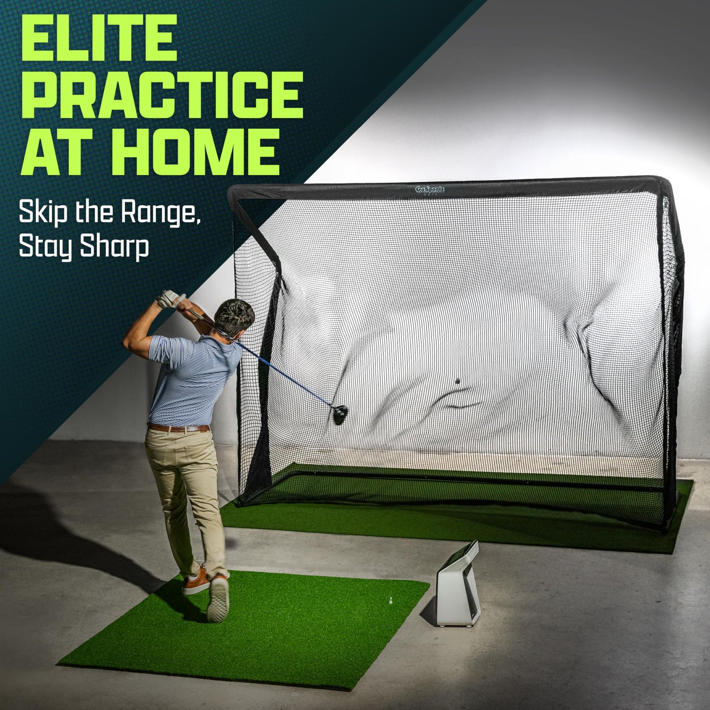 GoSports Elite Golf Practice Net with Steel Frame - 10 ft Size