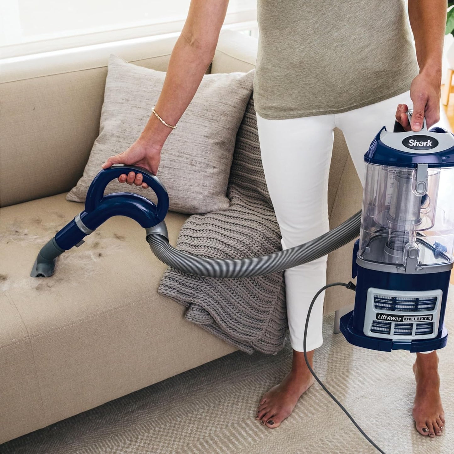 Shark NV360 Navigator Lift-Away Vacuum - Powerful Suction for Multi-Surface Cleaning | Blue, Renewed
