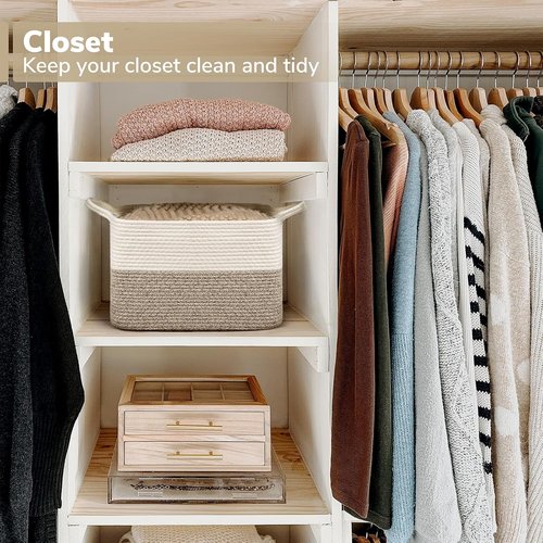 Goodpick Woven Storage Baskets - Versatile Organizing Solution for Home Decor | 13" x 10" x 9", Brown