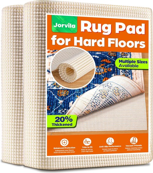 Jorvila Non-Slip Rug Pad - Anti-Skid Mat for Area Rugs - 8x10 Feet, Thick Cushioning for Hardwood Floors