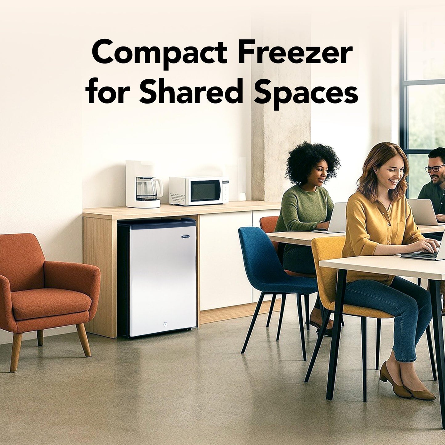 Whynter Upright Freezer with Lock, 2.1 Cu. Ft. Small Freezer Mini Freezer for Bedrooms, Dorms, Garages, Offices CUF-210SS, Stainless Steel Energy Star