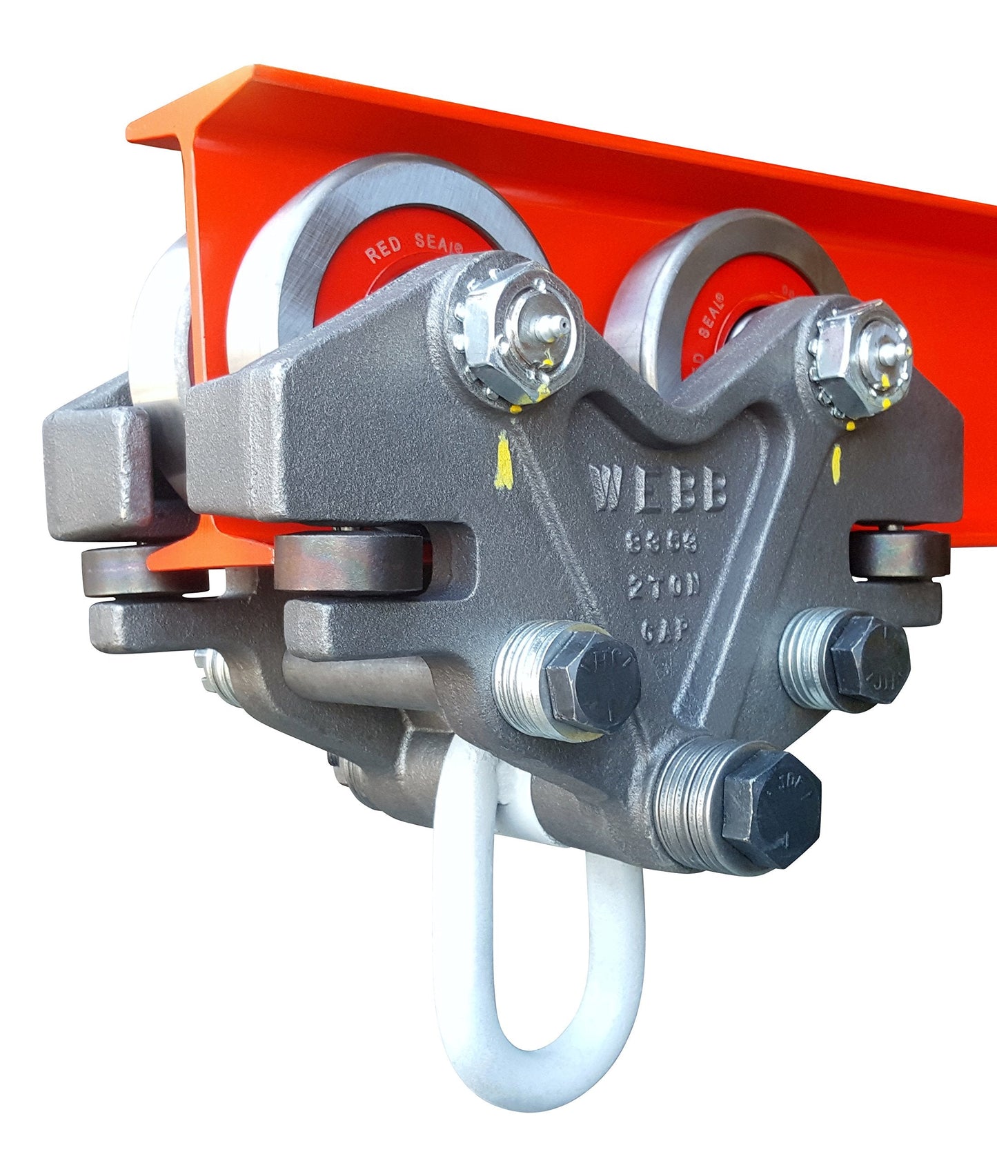 Ultimation Beam Trolley - Super Heavy Duty 2 Ton (4,000 lbs Capacity) Industrial Grade Hand Push Conveyor Trolley for I-Beams, Chain Hoists, Adjustable Lifting, Monorail, Rollers, and Hoist Systems