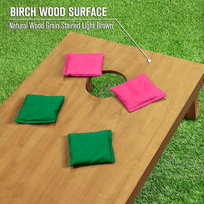GoSports 4 ft x 2 ft Regulation Size Wooden Cornhole Boards Set - Includes Carrying Case - Full Regulation Size Bean Bag Toss Boards