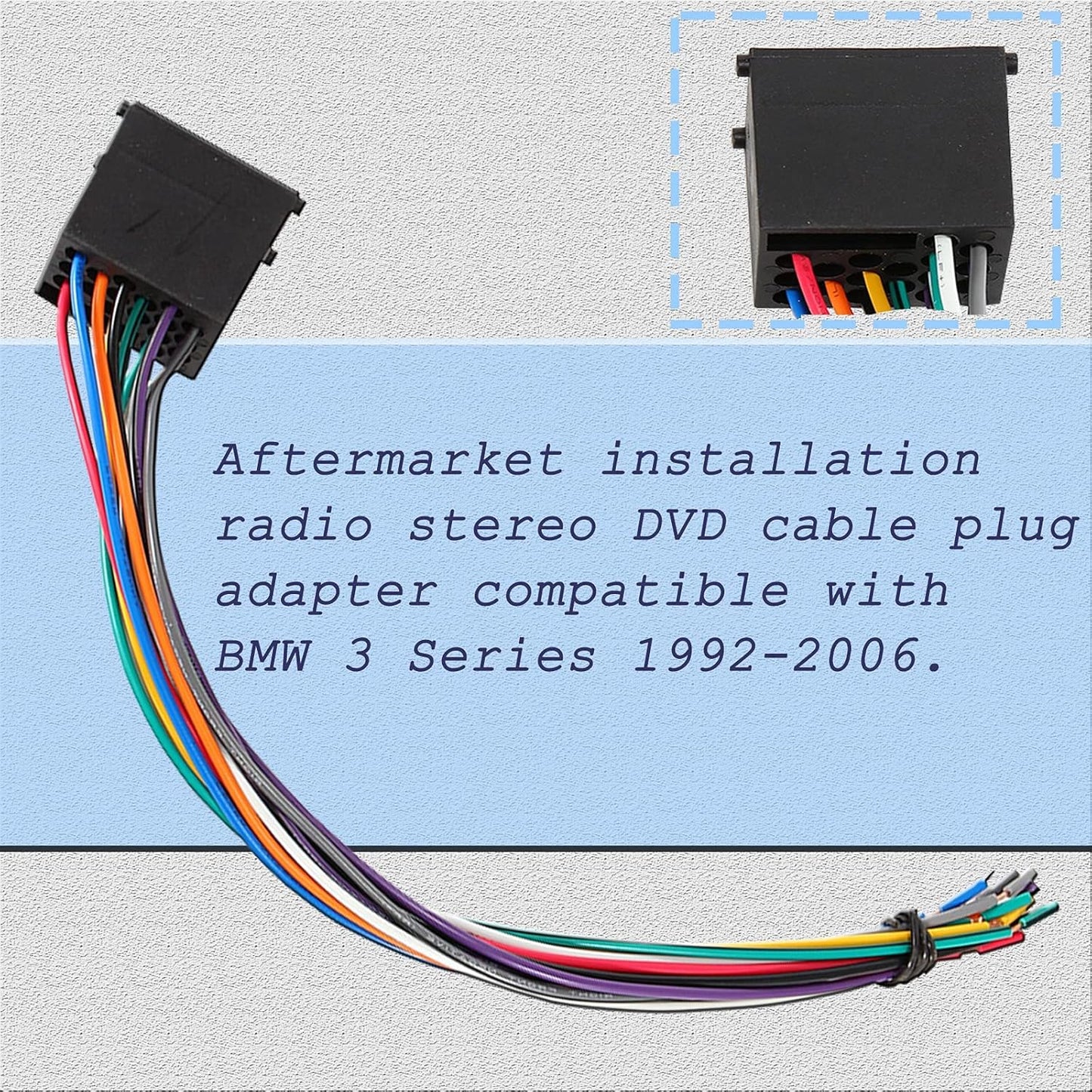 1988-2002 528i/E46/325/323/328i/5/3 RED WOLF Radio Stereo Wire Harness + Antenna Adapter Connector Plug Kit Replacement